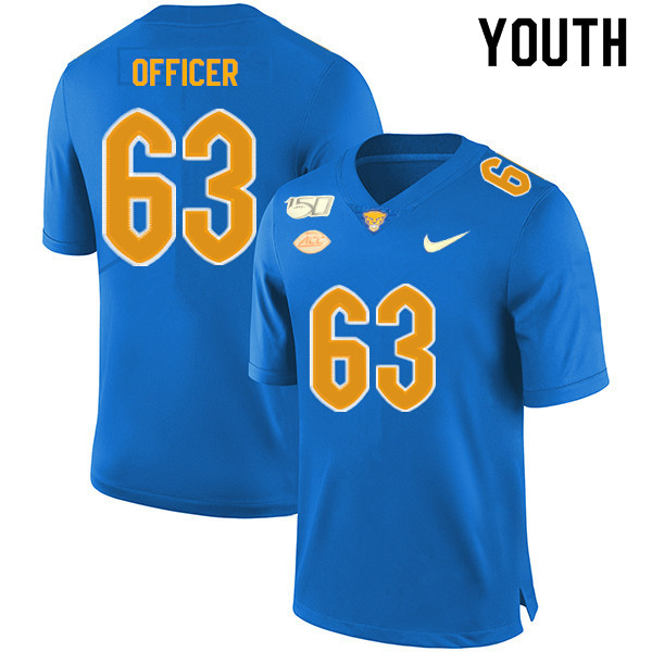 2019 Youth #63 Alex Officer Pitt Panthers College Football Jerseys Sale-Royal